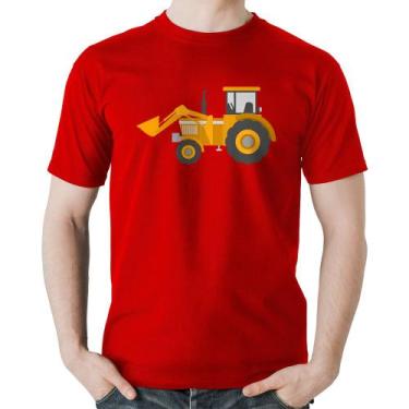 Imagem de Camiseta Algodão Trator Pá Carregadeira Amarelo - Foca na Moda, Vermel