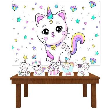 Imagem de Kit Prata Gatinha Unicórnio - IMPAKTO VISUAL