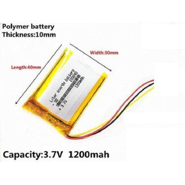 Imagem de 103040 3 Fios 3,7v 1200mah 10mmx 30mmx 40mm Recarregavel - KMIG