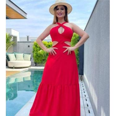 Imagem de Vestido Longo Feminino Frente Unica - RL, Vermelho, U