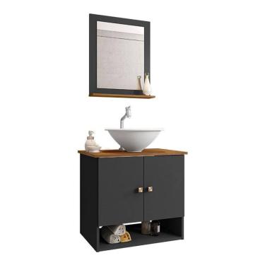 Imagem de Gabinete Banheiro Deli Cuba Lume Bco Torneira DL08 Valv ABS