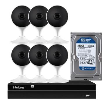 Imagem de Kit 6 Câmeras IMX Full Hd Wi-fi Com Hd  250gb E Nvd 1308 - Intelbras