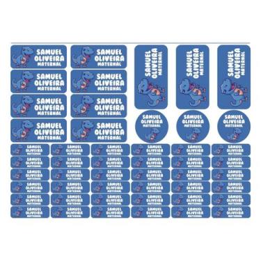 Imagem de 50 Etiquetas Escolares Personalizado Vinil Dinossauro - Tectoner, Dino