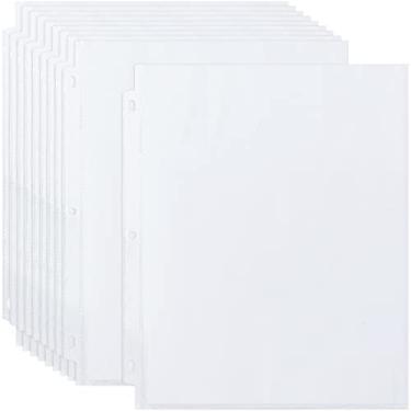 Imagem de Mukawa Protetores de folha transparentes para fichário de 3 anéis, pacote com 300 protetores de página transparente, protetor de papel de carregamento superior, capas de plástico para documentos e