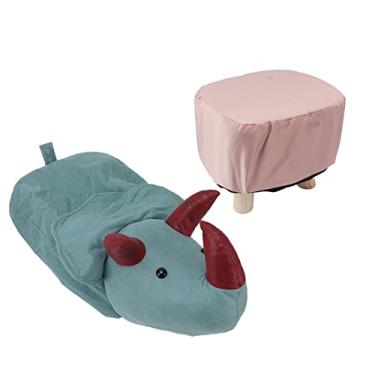 Imagem de Repousa-pés Pequeno, Repousa-pés de Madeira para Uma Vida Tranquila Com Almofada Acolchoada Macia de Animal Fofo Reduz o Atrito para o Quarto das Crianças (Dinossauro)