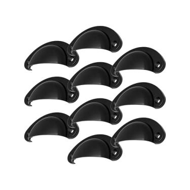 Imagem de Puxadores Concha para Móveis e Armários Colonial Baú 64mm Conjunto de 10 (Preto Fosco)