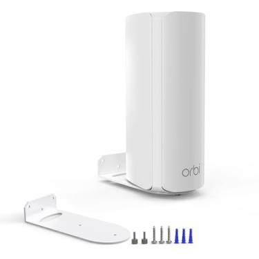 Imagem de Suporte de parede para sistema de rede Netgear Orbi 770/870/990 Tri-Band WiFi 7 Mesh (RBE773, RBE873, RBE973S), suporte de parede mental simples e resistente da HOLACA (1 pacote)