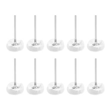 Imagem de Rodas de pano de polimento de polimento 25X5mm com eixo de 2,35mm para joalheria, metal, madeira, equipamento, ferramenta rotativa, branco, 10 peças, 10 peças, 25X5mm