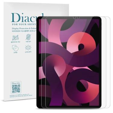 Imagem de Diacube Pacote com 2 protetores de tela PET 6H com revestimento de vidro para iPad Air 5ª/4ª geração 10,9 polegadas, HD transparente, compatível com rosto e Apple Pencil, antiluz azul, inquebrável,