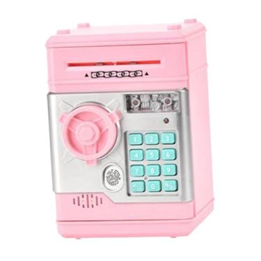 Imagem de menolana Cofrinho eletrônico, caixa de economia, brinquedo, desenvolvimento inicial, código de senha eletrônico educacional, banco de dinheiro para crianças, Luz Rosa