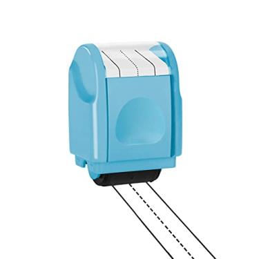 Imagem de WAFJAMF Carimbo com linhas de escrita à mão, carimbos autotintados, ferramenta de prática de caligrafia para professores e crianças no jardim de infância - azul