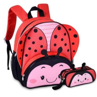 Imagem de Mochila Infantil Meninas com Estojo Escolar Bichinhos-Feminino