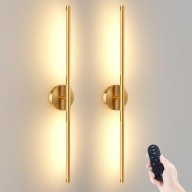 Imagem de JOFIOS Conjunto de 2 arandelas de parede operadas por bateria, luzes de parede recarregáveis sem fio com rotação de 360°: Lâmpada de parede destacável regulável com controle remoto, arandela de parede