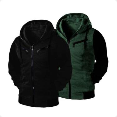 Imagem de Kit 02 Blusas De Frio Com Capuz Casaco Mmasculino e Feminino Ramazzoni