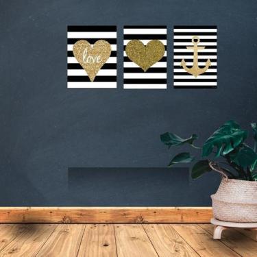Imagem de Kit 3 Placas Decorativas Amor 01 MDF 3mm 18x26 - Brothers Mineiros Dec
