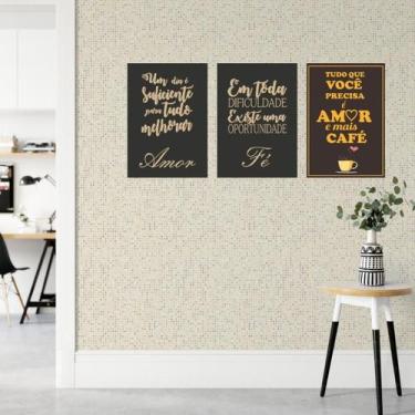 Imagem de Kit 3 Placas Decorativas Frases 02 MDF 3mm 18x26 - Brothers Mineiros D