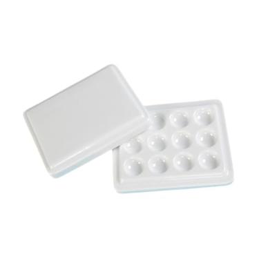 Imagem de Vaveren Paleta de tinta, paleta de artistas 12 poços, bandeja de mistura multifuncional portátil, cores de mistura para tinta a óleo de acrílico de guache