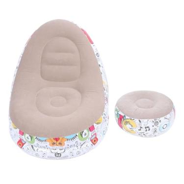 Imagem de Sofá Inflável Estilo Graffiti de Desenho Animado, sofá de Ar Reunido, Poltronas Infláveis ​​para Pátio, Sala de Estar Interna, Quarto, Viagens Ao Ar Livre, Acampamento,