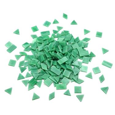 Imagem de Lanyani 200 peças de mosaico de vidro para artesanato, 4 formas de azulejos de vidro coloridos mistos Tiffany peças quadradas/retângulos/diamantes/triângulos, algas marinhas