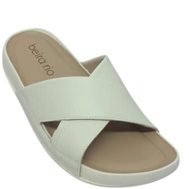 Imagem de Chinelo Beira Rio Feminino Casual com Correia Trançada, Branco off, 36