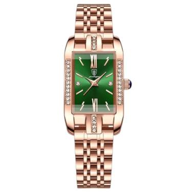 Imagem de Relógio Feminino Cravejado "Pure Glam" em Aço Inoxidável – 21cm, Visor 3,5cm, Movimento Quartzo, Zircônias Brilhantes e Fecho Fivela Escondida