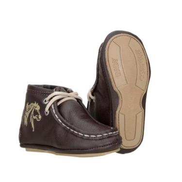 Imagem de Bota Destroyer Capelli Infantil Masculina Couro Lisa Casual, 21, Café