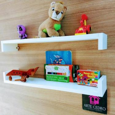 Imagem de Kit 2 Nicho U Prateleira Reta Organizador de Quarto Bebê Sala banheiro