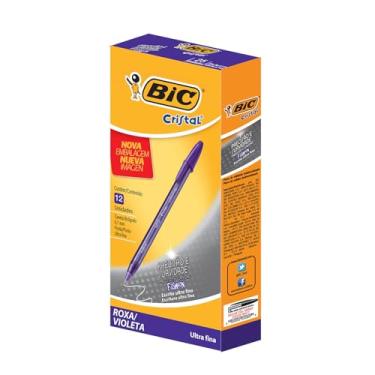 Imagem de Caneta Esferográfica 0.7mm, BIC, Cristal Fashion Roxo, 902486, 12 Unidades