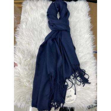 Imagem de Cachecol Longo Feminino Estilo Cashmere Cor Lisa - princesa, Azul