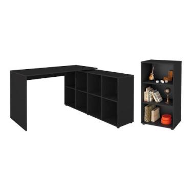 Imagem de Jogo Estante e Escrivaninha Neuss Preto - Mais de Casa