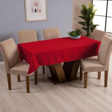 Imagem de Toalha De Mesa Basic 1 Peça 1,45m X 1,40m 4 Lugares 100% Poliéster Tecido Oxford - Verm...
