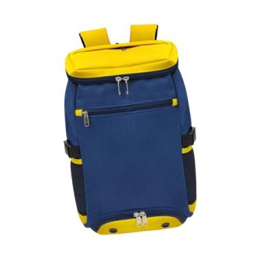 Imagem de Colaxi Mochila de tênis Backpack de grande capacidade com ginásio de compartimento de sapatos Duffel para mochila racquets de badminton de treinamento de, Azul Amarelo