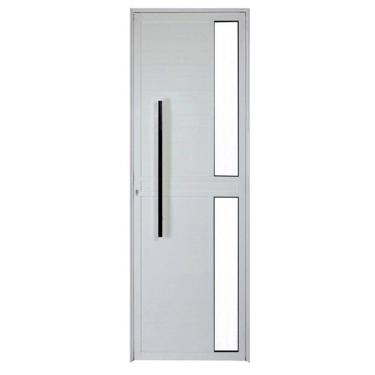 Imagem de Porta Lambril c/friso 2,10x70 lado DIREITO L-25 no alumínio branco c/puxador redondo