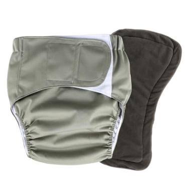 Imagem de Hi Sprout Roupa íntima reutilizável para adultos – Cuecas impermeáveis para incontinência com inserções absorventes extra grandes, proteção dia/noite, fralda de pano lavável de 48 a 104 cm (cinza, M)