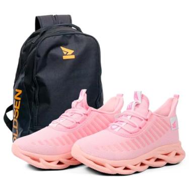 Imagem de Kit Tênis Feminino Jaguar Casual Confortável Mochila Resistênte Escola Faculdade