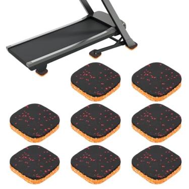 Imagem de PATIKIL 8 peças de tapete de esteira, 10 x 10 x 0,8 cm, almofada antivibração de espuma de alta densidade, à prova de som, tapete de equipamento de exercício para tapete, proteção de redução de ruído