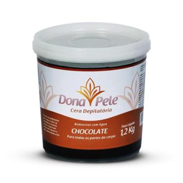Imagem de Cera Depilatória Chocolate Dona Pele Balde 1,2Kg Hidrosolúvel