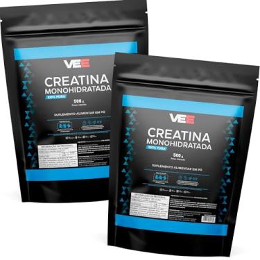 Imagem de Kit 2x Creatina 100% Pura Monohidratada Premium 3000mg por Porção Refil 500g Suplementação Academia Treino Pó Creatine Ganho Muscular Hipertrofia Força Energia Resistência 166 Porções - VEE