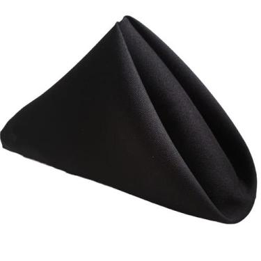 Imagem de Kit Guardanapo de Boca de Tecido Mesa Posta 4 pç Oxford Liso Preto - M