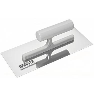 Imagem de GREBSTK Espátula para drywall de aço inoxidável, espátula de concreto, ferramenta de gesso, ferramentas de cimento ferramentas de resina epóxi, 24 x 10 cm