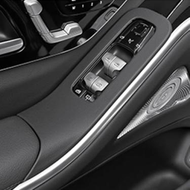 Imagem de MbenRundy Capa de painel de interruptor de janela de porta de couro de carro para Mercedes-Benz S Class W223 2021-2025 S450 S500 S560 S580 S63 AMG S580e Acessórios protetores de painel de controle de