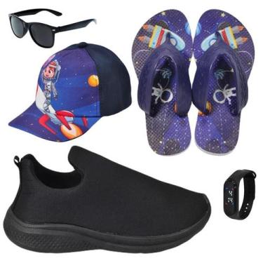 Imagem de Tênis Infantil Masculino Calce Fácil Escolar Menino Personagem +Chinel