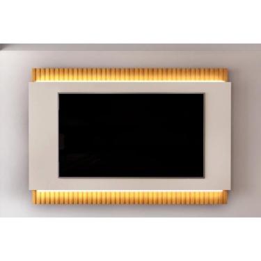 Imagem de Painel Home Para Tv Até 75 Polegadas Loren Ripado Com Led 200x136cm Cedro-bali - Dj Móveis