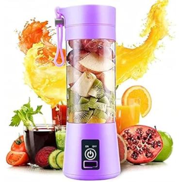 Imagem de Mini Liquidificador Portátil Recarregável USB Mixer Ideal para Shakes e Suplementos na Academia (Lilás)