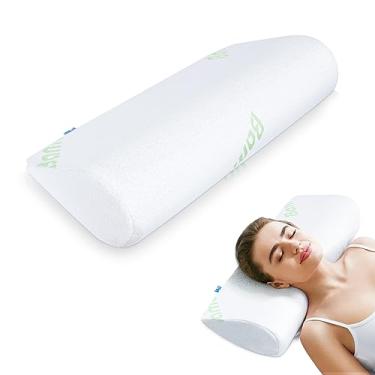 Imagem de COOLBEBE Travesseiros de Pescoço Cervical para Alívio Da Dor Ao Dormir, Travesseiro de Rolo de Apoio de Pescoço em Formato de Gota, Travesseiros de Espuma de Memória Cervical para Reforço, Proteção Pa