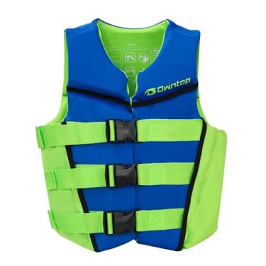 Imagem de Owntop Colete De Natação Infantil, Juvenil, 34-57 Kg, Jaqueta Neoprene, Alças Ajustáveis, Fivelas, Leve, Treinamento Natação, Passeios Barco, Caiaque, Esportes Aquáticos (Azul, G)