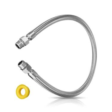 Imagem de Vaticas Mangueira de Ligação para Compressor de Grau Industrial Universal 3/4" Npt Machox48" Comprimento 750°F 450 Psi Mangueira de Metal de Aço Inoxidável de Corpo Inteiro Flexíve (48'',)