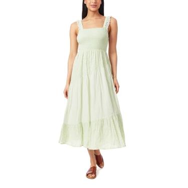Imagem de WallFlower Vestido longo feminino Hadley com corpete em camadas Rayon Gauze, Verde, P