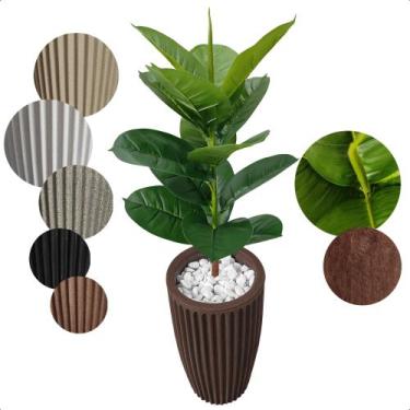 Imagem de Planta Artificial Ficus Lyrata Verde Toque Real com Vaso Decorativo - 