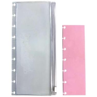 Imagem de Estojo Simples PVC Transparente com Régua PP Rosa - Romitec